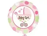 Balloon - Foil, Girl Pram Round