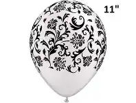 The Party People Shop Balloon - Latex Print 11" Damask White offer