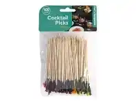 The Party People Shop Cocktail Picks - 10 cm Bamboo, Colour Tip 100 pk offer