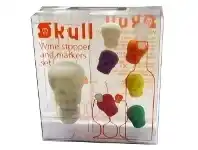 Wine Markers & Bottle Stopper Set - Skulls