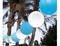 The Party People Shop Festoon Lantern String - Electric Blue & White offer