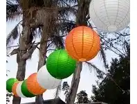 The Party People Shop Festoon Lantern String - Green, White & Orange offer