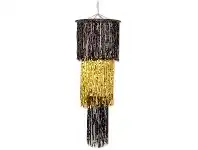 The Party People Shop Hanging Decoration - Chandelier, Black & Gold offer