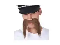 The Party People Shop Moustache - Brown, Long offer