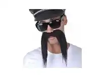 The Party People Shop Moustache - Black, Long offer