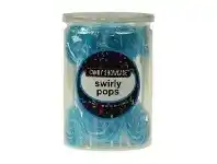 The Party People Shop Lollipops - Swirly Pops, Blue 24 pk offer