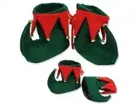 The Party People Shop Elf Boots - Green & Red offer