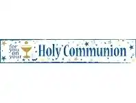 The Party People Shop Banner - Holy Communion, Blue offer