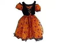 The Party People Shop Child Costume - Witch Dress, Orange offer