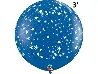 The Party People Shop Balloon - Latex 3' Print Stars Blue offer