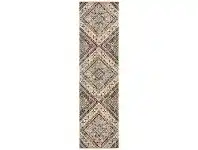 LivingStyles Babylon Diamond Bohemian Runner Rug, 80x500cm, White offer