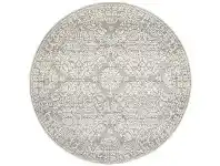 LivingStyles Mirage Gwyneth Transitional Round Rug, 200cm, Silver offer