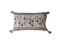LivingStyles Sade Feather Filled Embroidered Cotton Lumbar Cushion offer