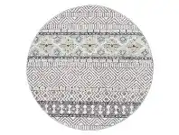 LivingStyles Oasis Sabrina Tribal Round Rug, 200cm, Grey offer
