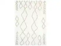 LivingStyles Moroccan Tribal Super Soft Shaggy Rug, 160x230cm, Cream/Beige offer