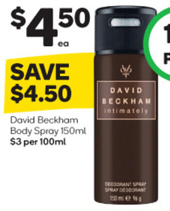 Woolworths David Beckham Body Spray 150ml offer