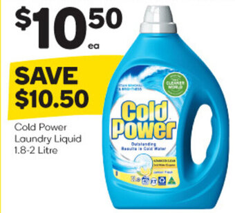 Woolworths Cold Power Laundry Liquid 1.8-2 Litre offer