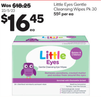 Woolworths Little Eyes Gentle Cleansing Wipes Pk 30 offer