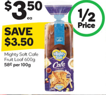 Woolworths Mighty Soft Cafe Fruit Loaf 600g offer