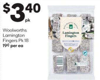 Woolworths Woolworths Lamington Fingers Pk 18 offer