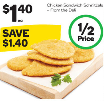 Woolworths Chicken Sandwich Schnitzels offer