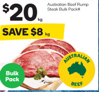 Woolworths Australian Beef Rump Steak Bulk Pack# offer