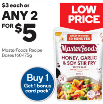 Woolworths MasterFoods Recipe Bases 160-175g offer