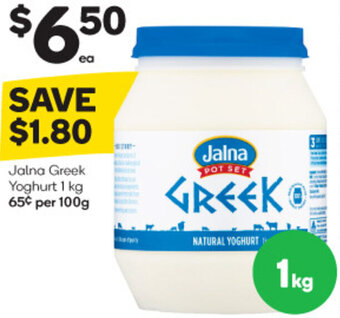 Woolworths Jalna Greek Yoghurt 1 kg offer