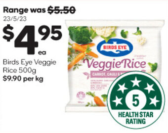 Woolworths Birds Eye Veggie Rice 500g offer