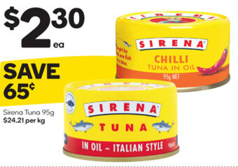 Woolworths Sirena Tuna 95g offer