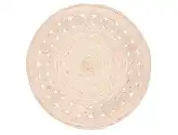 LivingStyles Dot Hand Braided Round Jute Rug, 140cm, Bleach offer