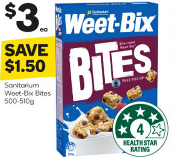 Woolworths Sanitarium Weet-Bix Bites 500-510g offer