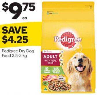 Woolworths Pedigree Dry Dog Food 2.5-3 kg offer
