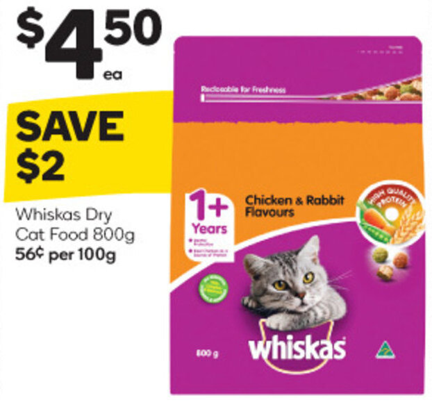 Whiskas Dry Cat Food 800g offer at Woolworths