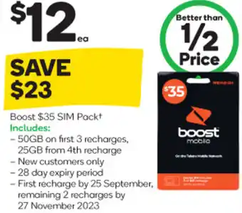 Woolworths Boost $35 SIM Packt offer