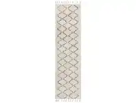LivingStyles Saffron Amira Fringed Shag Runner Rug, 80x200cm, Natural offer
