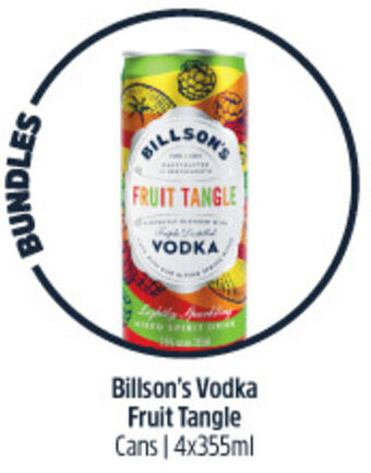 Woolworths Billson's Vodka Fruit Tangle Cans | 4x355ml offer