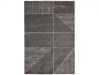 Broadway Lines Modern Rug, 200x290cm, Charcoal