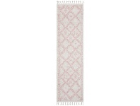 LivingStyles Saffron Jamila Fringed Shag Runner Rug, 80x200cm, Pink offer