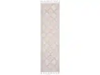 Saffron Jamila Fringed Shag Runner Rug, 80x200cm, Pink