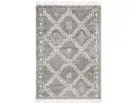 LivingStyles Saffron Jamila Fringed Shag Rug, 300x400cm, Silver offer