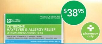 Terry White TerryWhite Chemmart** Cetirizine Hayfever & Allergy Relief 10mg - 100 tablets offer