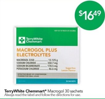 Terry White Terry White Chemmart* Macrogol 30 sachets offer