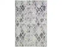 LivingStyles Courtyard Trellis Textured Modern Rug, 290x200cm, Grey offer