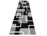 LivingStyles Orlando Braxton Modern Runner Rug, 80x300cm, Black offer