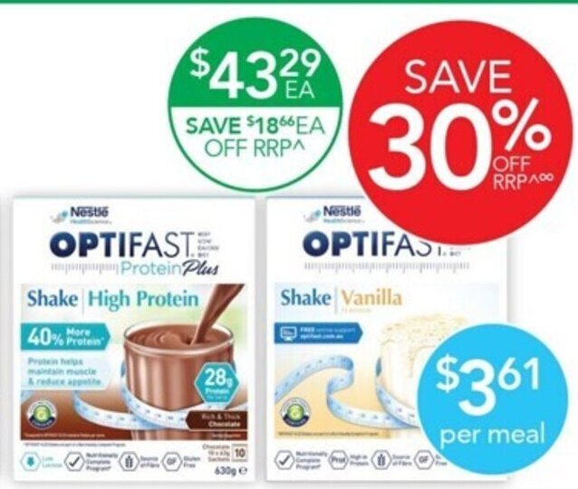Nestle OPTIFAST Shake High Protein, Shake Vanilla offer at Terry White