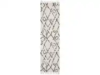 LivingStyles Saffron Meryem Fringed Shag Runner Rug, 80x300cm, White offer