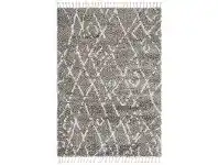LivingStyles Saffron Meryem Fringed Shag Rug, 200x290cm, Grey offer