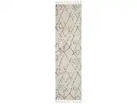 LivingStyles Saffron Meryem Fringed Shag Runner Rug, 80x300cm, Natural offer