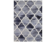 LivingStyles Vision Lattice Modern Rug, 380x280cm, Blue / Grey offer
